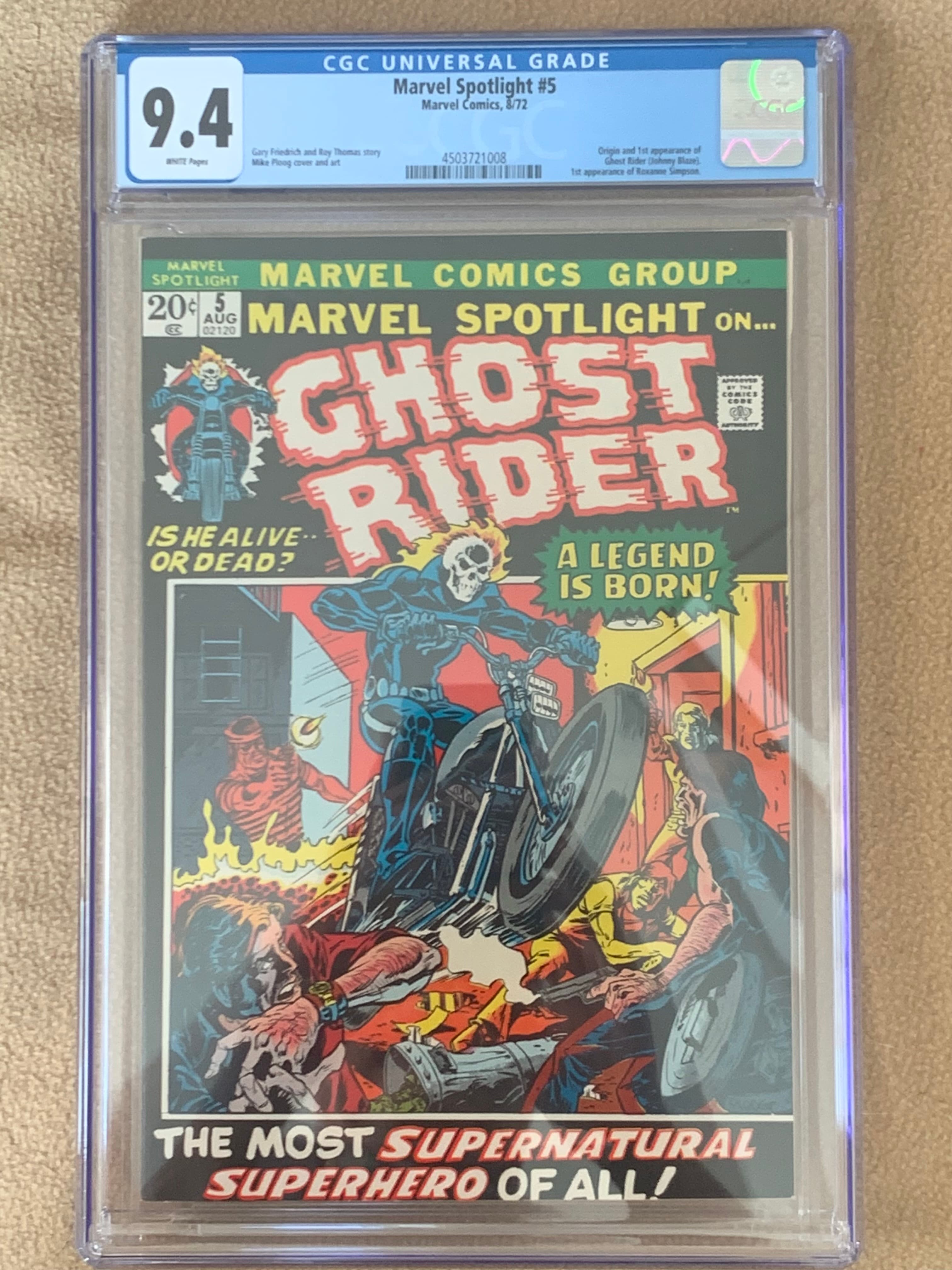 Marvel Spotlight 5 CGC 9.4 Friedrich Ploog 1st Ghost Rider